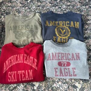 American Eagle Outfitters Kids Sweatshirt Set - Olive, Navy, Red, Gray